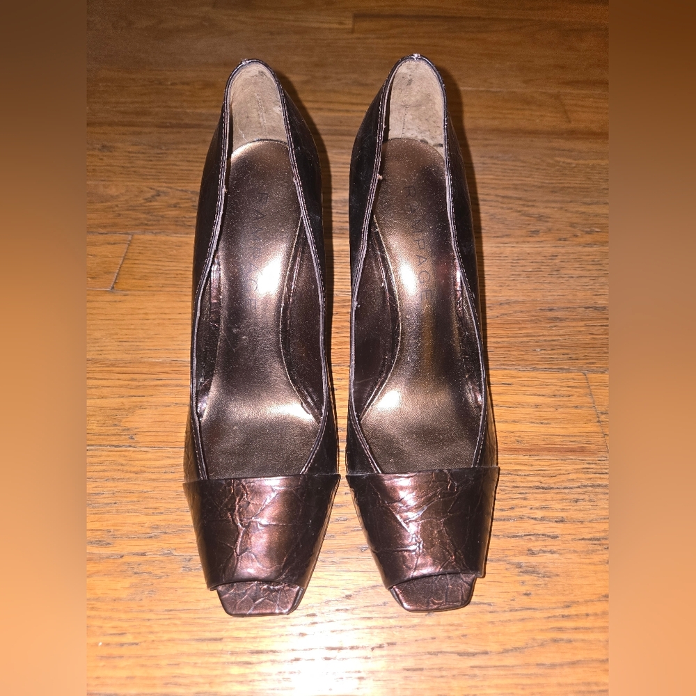 Rampage Textured Maroon Peep-Toe Heels Size 8.5